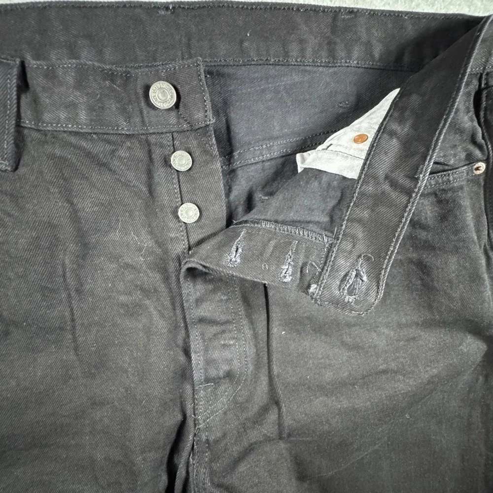 Levi's 501 Original Fit Jeans Mens 40x32 Black Button Fly Straight Leg Denim